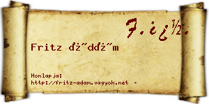 Fritz Ádám névjegykártya